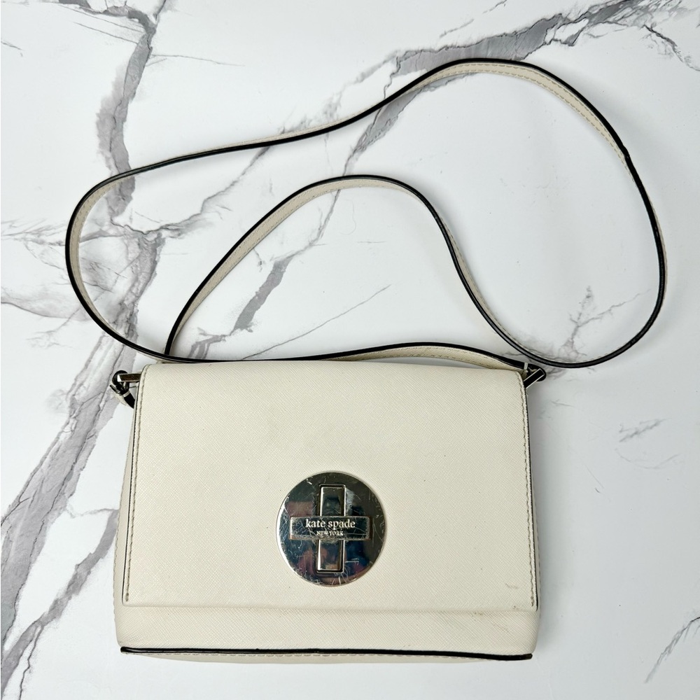 Kate Spade Cream Saffiano Leather Mini Crossbody Bag